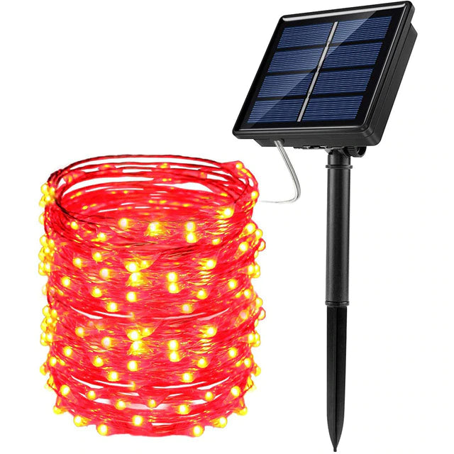 Solar LED String Lights – 100/200 LEDs, 10M Outdoor Fairy Lights