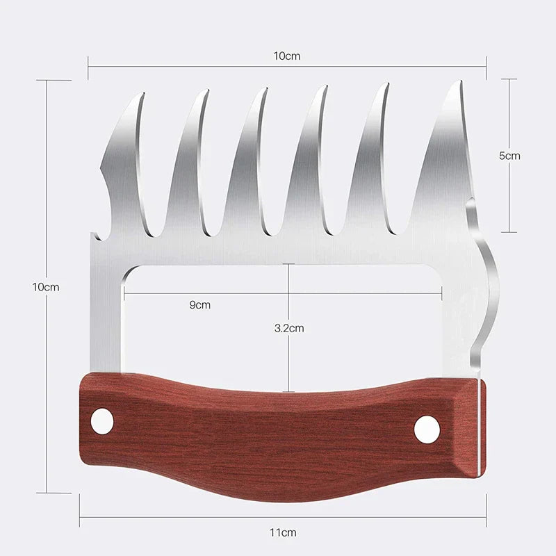 Bear Claw Stainless Steel BBQ Meat Shredder – Heavy-Duty Pulled Pork & Chicken Shredding Claws