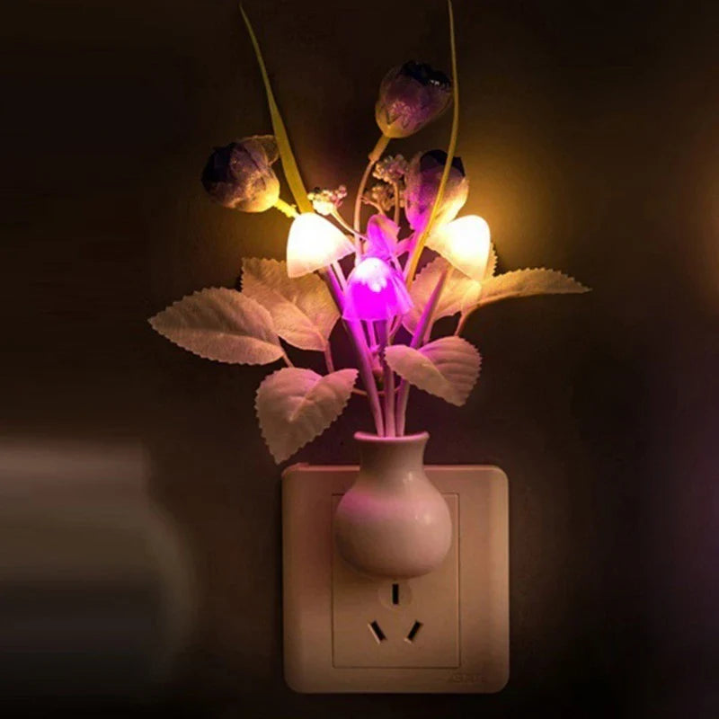 LED Flower Mushroom Night Light – Cute Glowing Bedside Lamp for Bedroom & Kids Room
