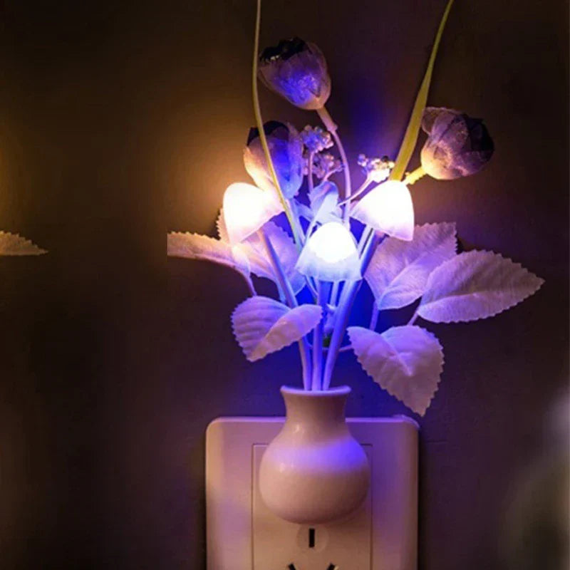 LED Flower Mushroom Night Light – Cute Glowing Bedside Lamp for Bedroom & Kids Room