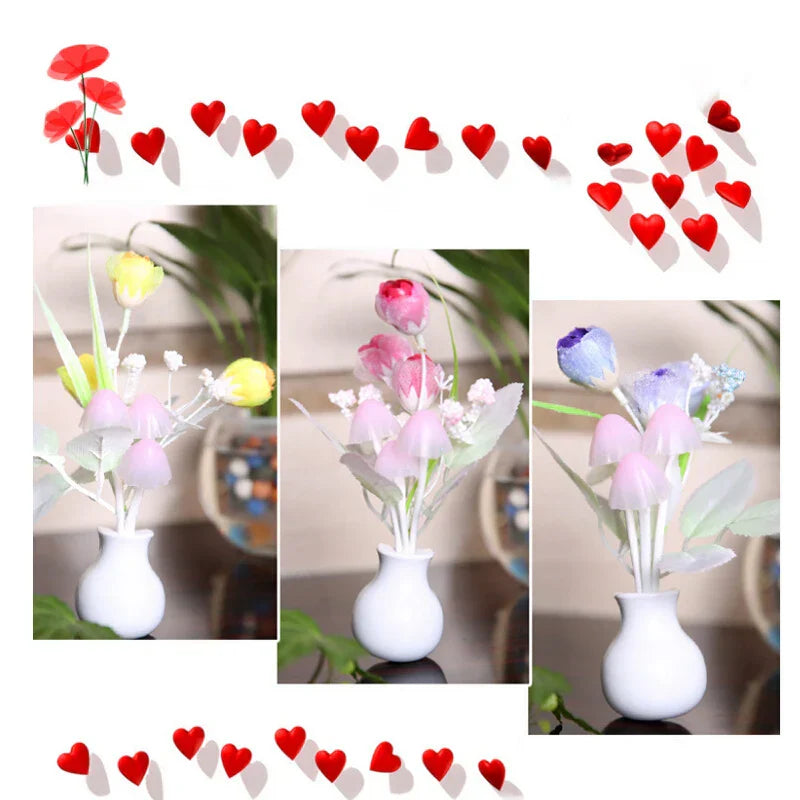 LED Flower Mushroom Night Light – Cute Glowing Bedside Lamp for Bedroom & Kids Room