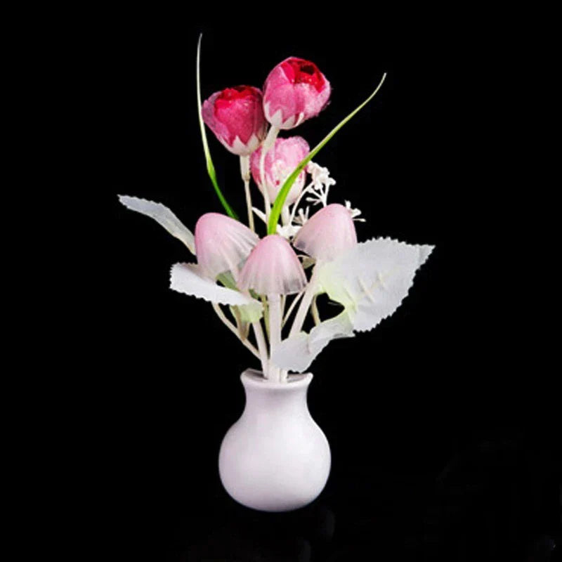 LED Flower Mushroom Night Light – Cute Glowing Bedside Lamp for Bedroom & Kids Room
