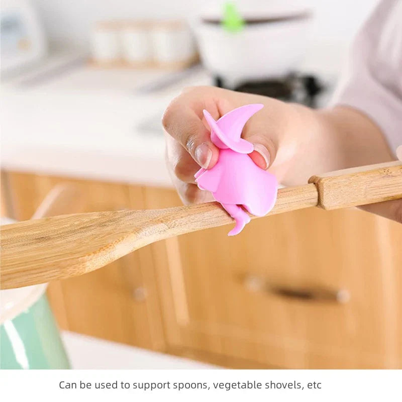 Little Witch Silicone Spoon Holder – Heat Resistant Cooking Utensil & Tableware Rest