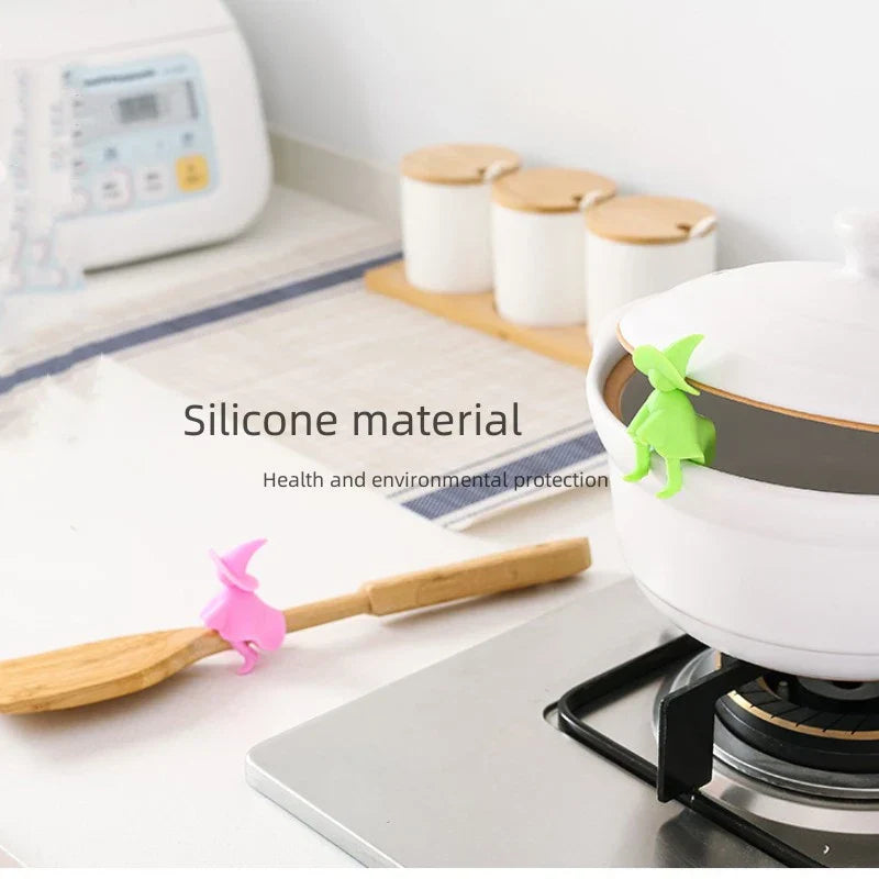 Little Witch Silicone Spoon Holder – Heat Resistant Cooking Utensil & Tableware Rest