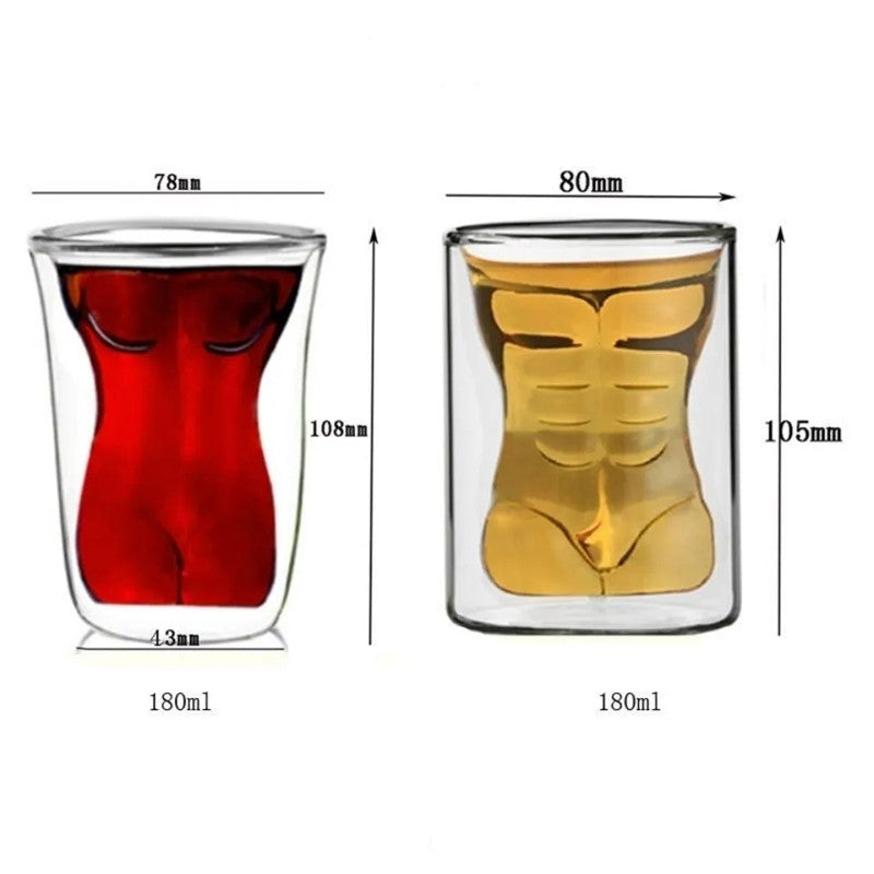 Novelty Figure Shape Glass Mug - Unique Borosilicate Coffee & Tea Cup