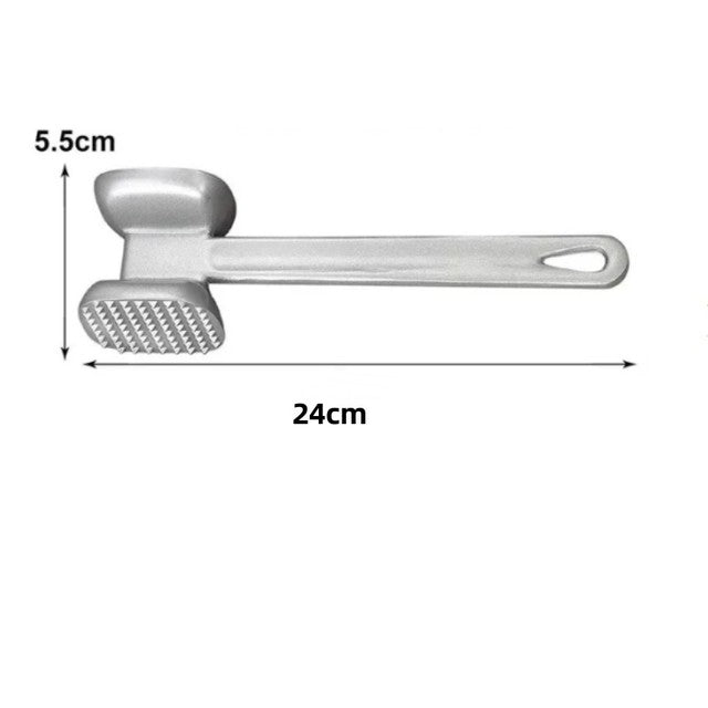 Heavy-Duty Stainless Steel Meat Tenderizer Hammer – Double-Sided Steak Mallet Kitchen Tool
