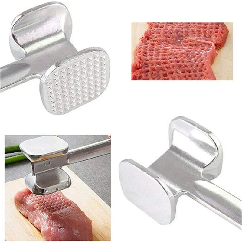 Heavy-Duty Stainless Steel Meat Tenderizer Hammer – Double-Sided Steak Mallet Kitchen Tool