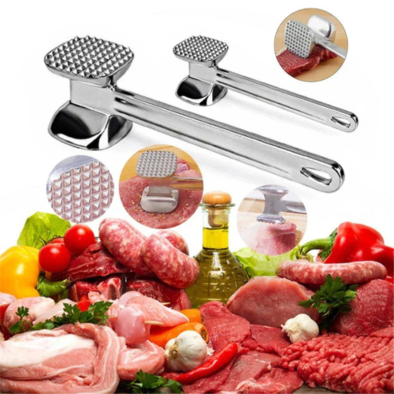 Heavy-Duty Stainless Steel Meat Tenderizer Hammer – Double-Sided Steak Mallet Kitchen Tool