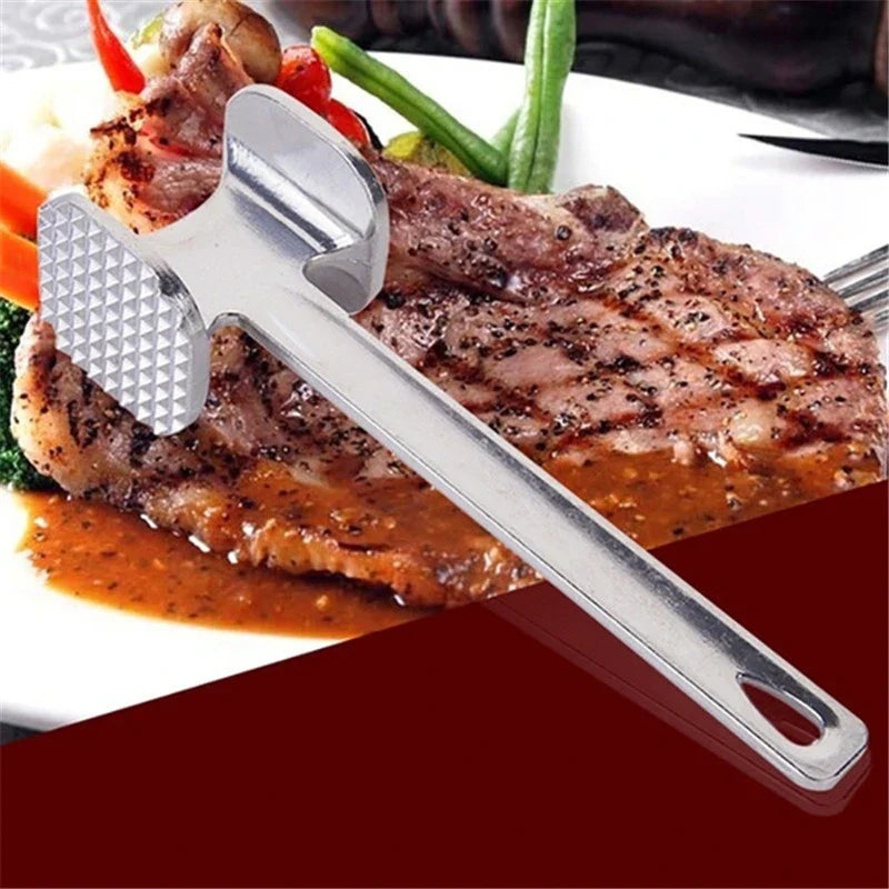 Heavy-Duty Stainless Steel Meat Tenderizer Hammer – Double-Sided Steak Mallet Kitchen Tool