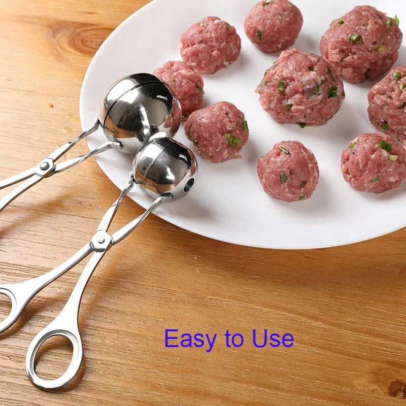 Stainless Steel Meatball Maker Tool – Non-Stick Meat Ball Shaper Scoop