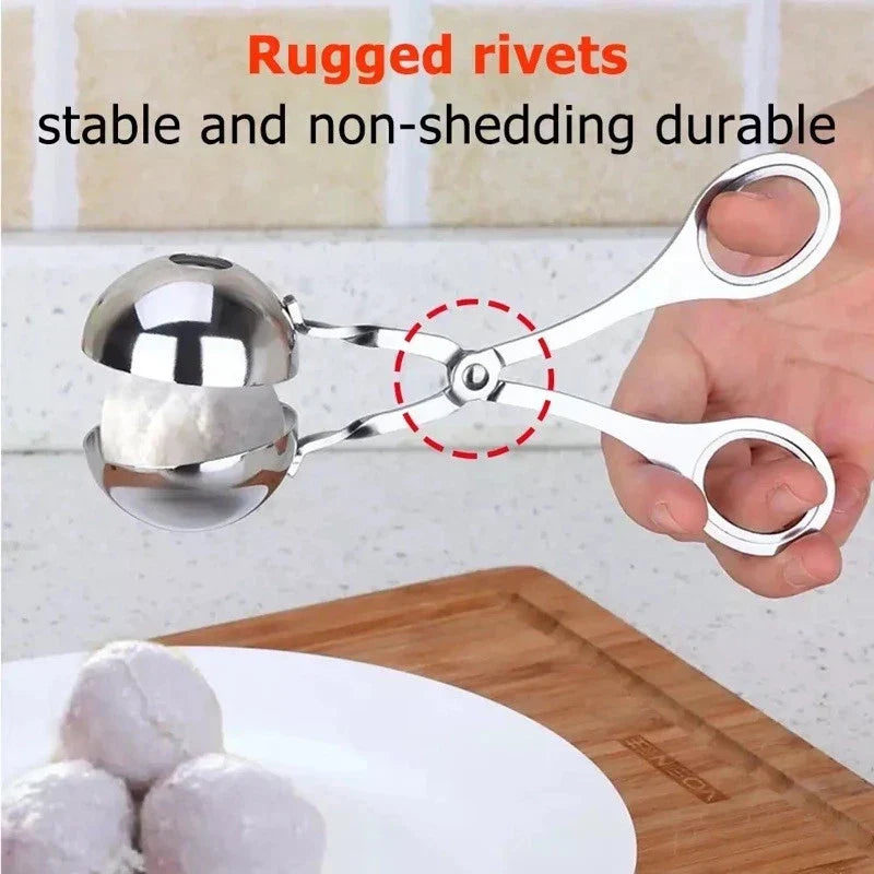 Stainless Steel Meatball Maker Tool – Non-Stick Meat Ball Shaper Scoop