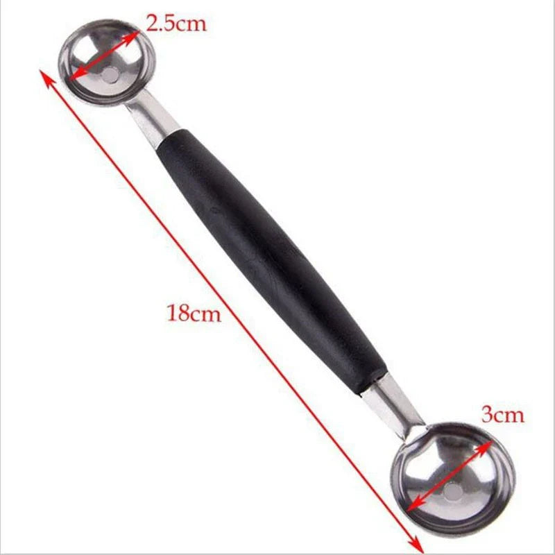 Double-End Stainless Steel Melon Ball Scoop – Fruit, Ice Cream & Sorbet Baller Kitchen Tool