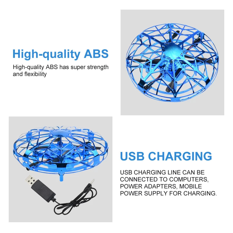 RC UFO Drone – Hand Sensing Infrared Flying Toy with LED Lights for Kids & Adults