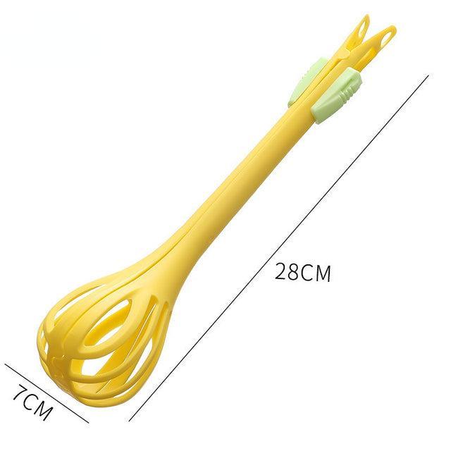 Multifunctional Egg Beater & Whisk – Manual Mixer, Pasta Tongs & Food Clips Kitchen Tool