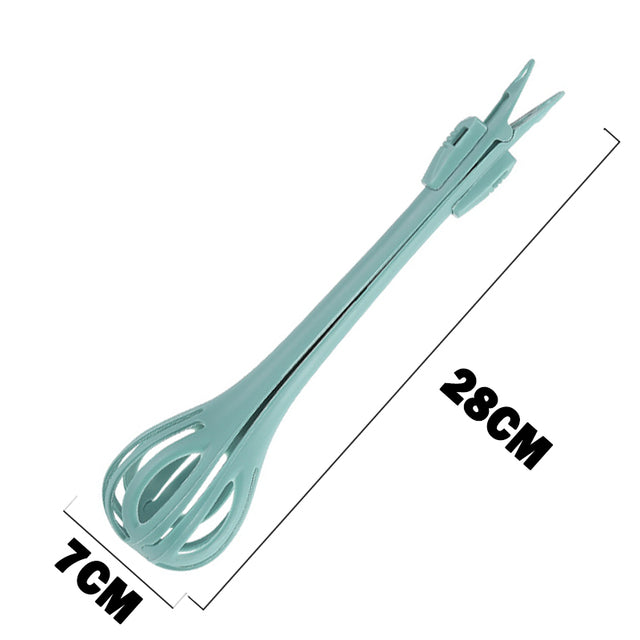 Multifunctional Egg Beater & Whisk – Manual Mixer, Pasta Tongs & Food Clips Kitchen Tool