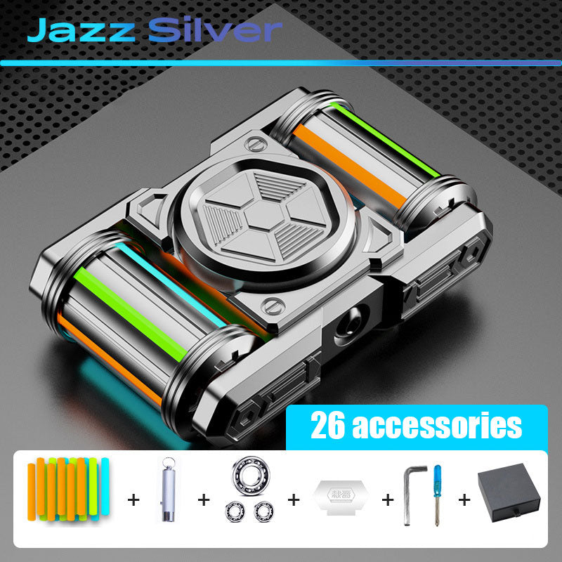 Tank Roller Fidget Spinner - Luminous Metal EDC with Glow-in-Dark Tubes