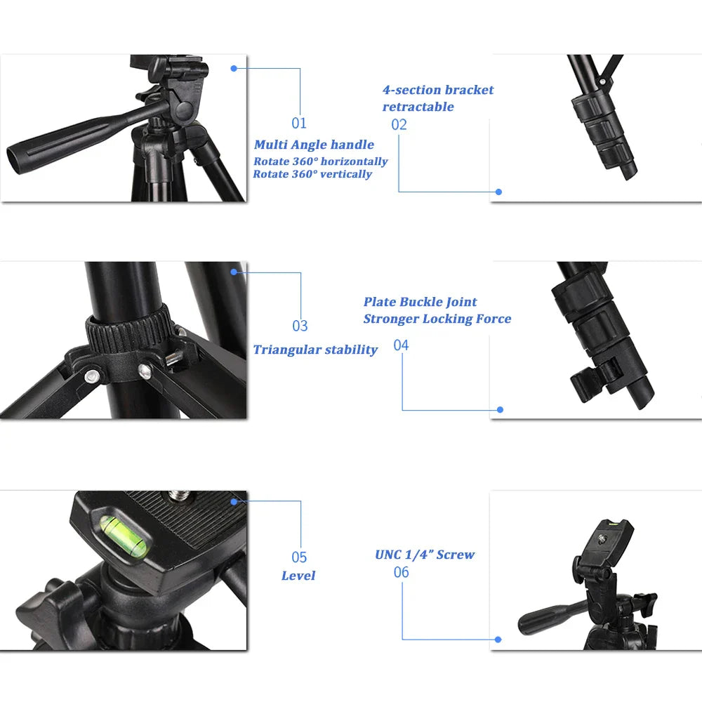 NA-3120 40-Inch Universal Phone Tripod Stand – Flexible Photography & Video Tripod for Smartphones & Cameras