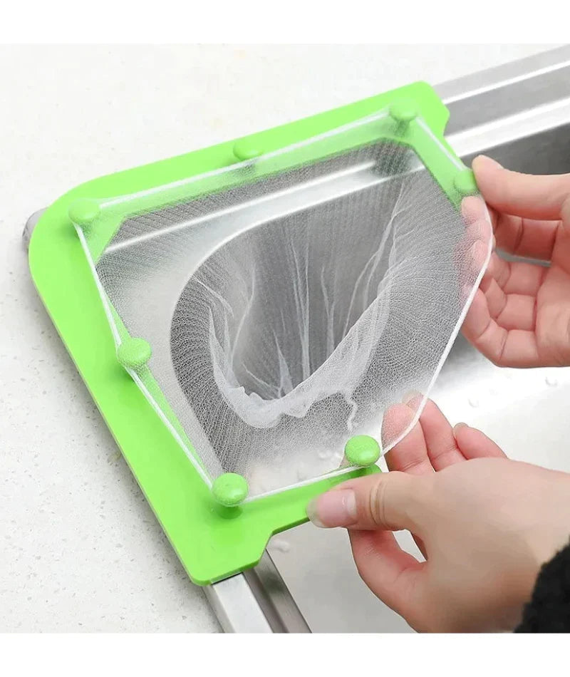 Triangle Corner Sink Filter Holder – Kitchen Drain Strainer with 60 Bags