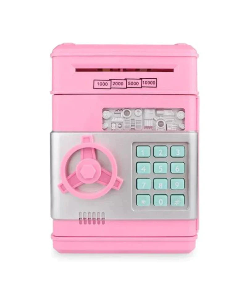 Electronic Piggy Bank ATM – Password Protected Kids Coin & Cash Savings Box