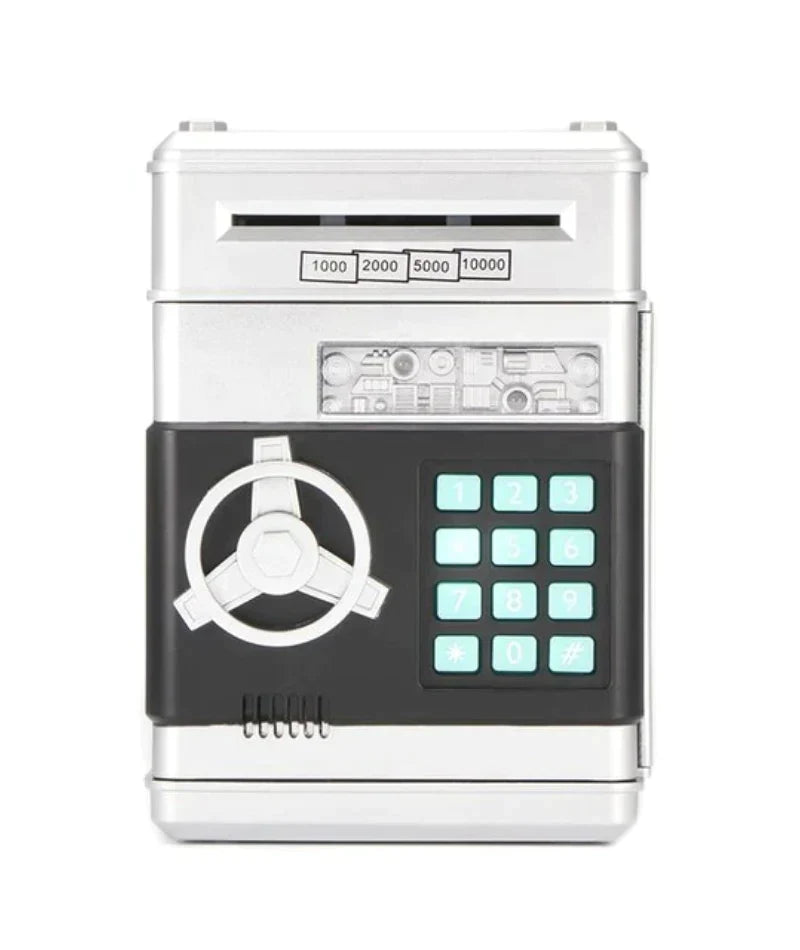 Electronic Piggy Bank ATM – Password Protected Kids Coin & Cash Savings Box