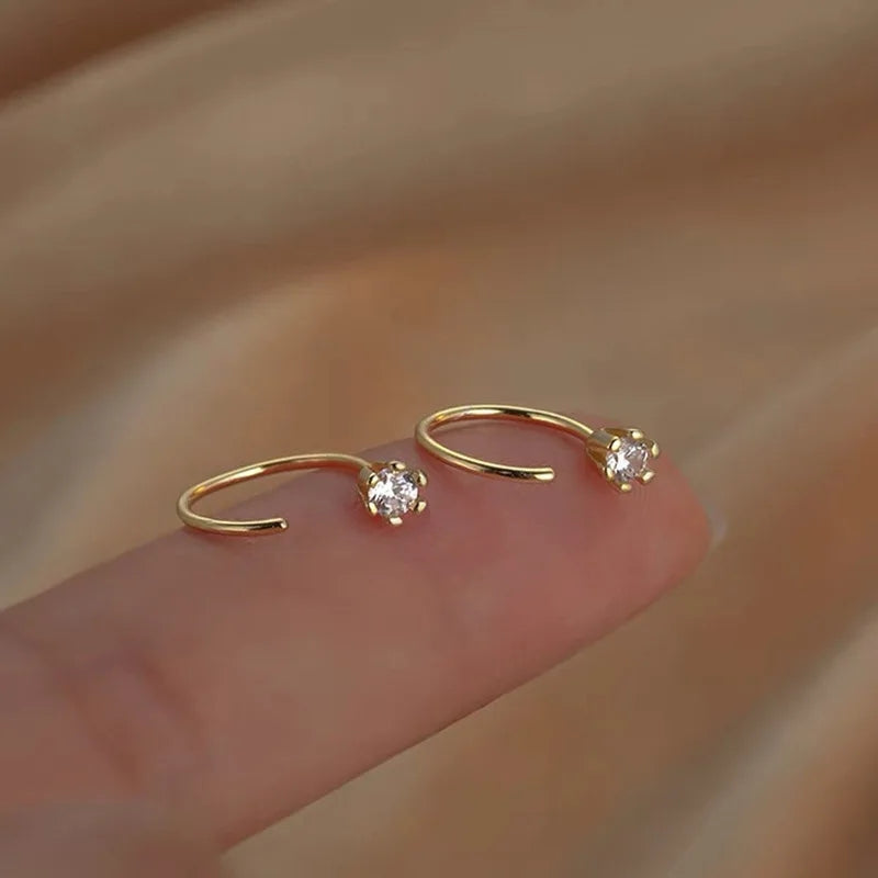 Star Moon Earrings - Cute Asymmetric Zircon Stud Earrings for Women