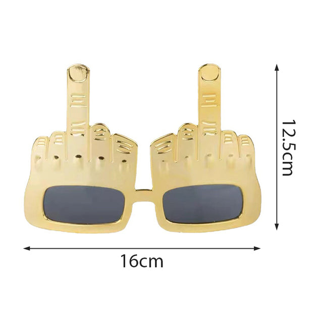 Funny Middle Finger Sunglasses – Novelty Party Props for Dance, Selfies & Performance