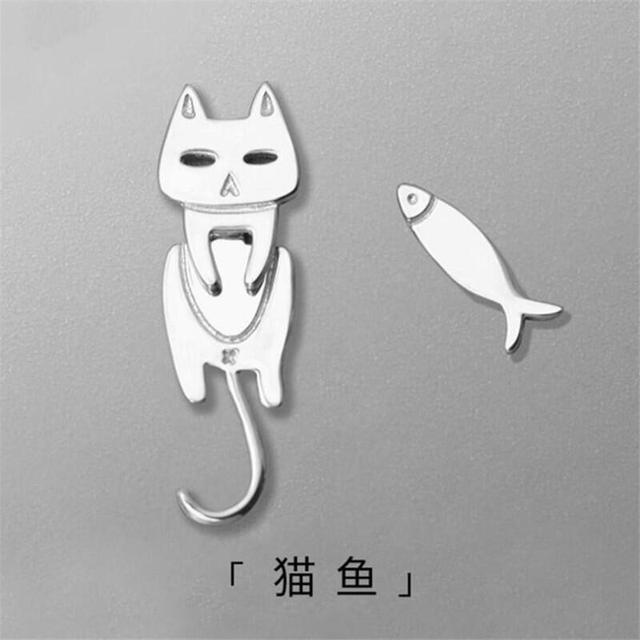 Cute 3D Cat Polymer Clay Handmade Earrings – Lightweight Cartoon Animal Stud Earrings for Women & Girls