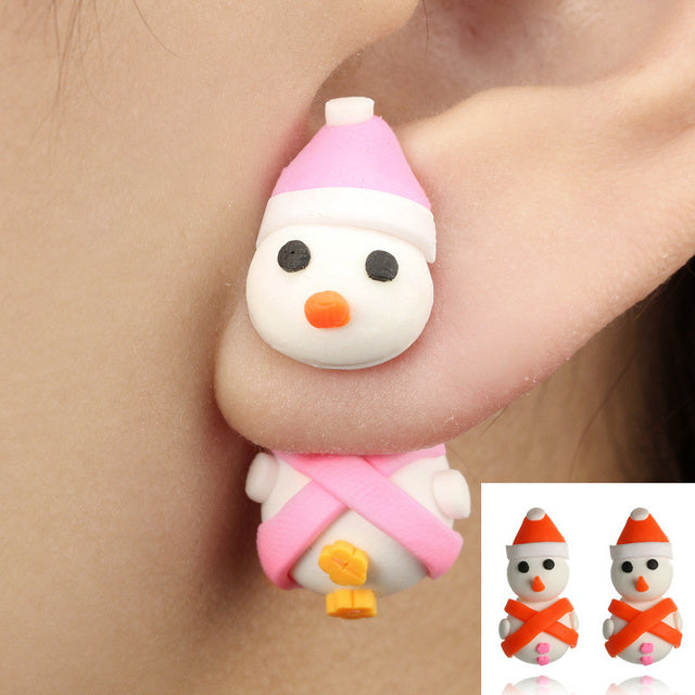 Cute 3D Cat Polymer Clay Handmade Earrings – Lightweight Cartoon Animal Stud Earrings for Women & Girls
