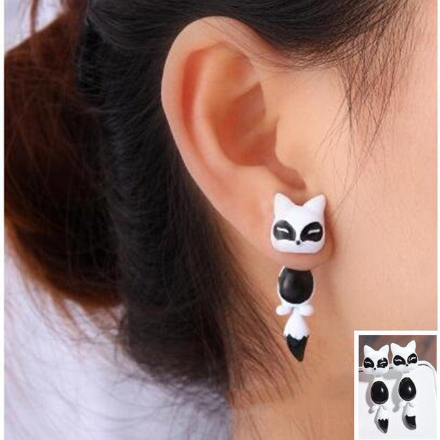 Cute 3D Cat Polymer Clay Handmade Earrings – Lightweight Cartoon Animal Stud Earrings for Women & Girls