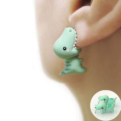 Cute 3D Cat Polymer Clay Handmade Earrings – Lightweight Cartoon Animal Stud Earrings for Women & Girls
