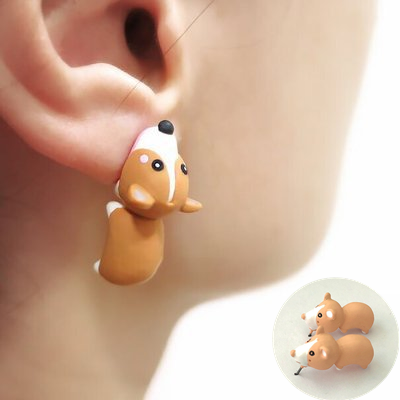 Cute 3D Cat Polymer Clay Handmade Earrings – Lightweight Cartoon Animal Stud Earrings for Women & Girls
