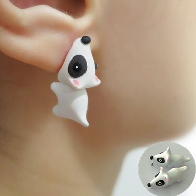 Cute 3D Cat Polymer Clay Handmade Earrings – Lightweight Cartoon Animal Stud Earrings for Women & Girls
