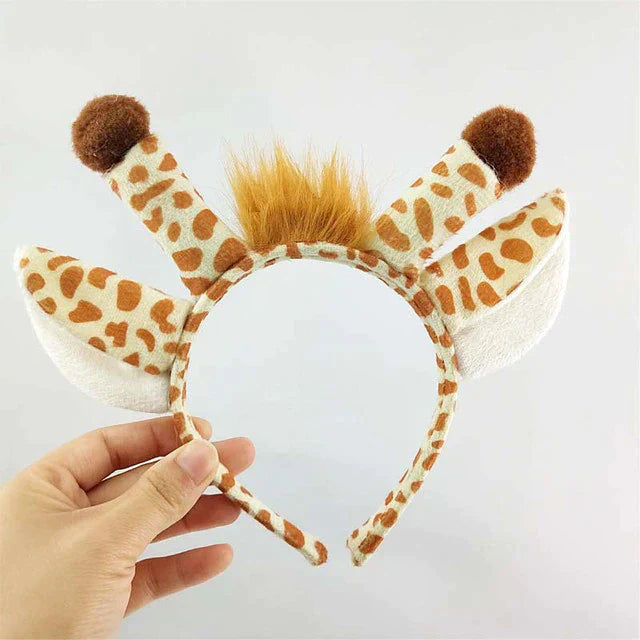Lovely Giraffe Headband – Cute Plush Animal Horn Hair Hoop for Kids & Cosplay