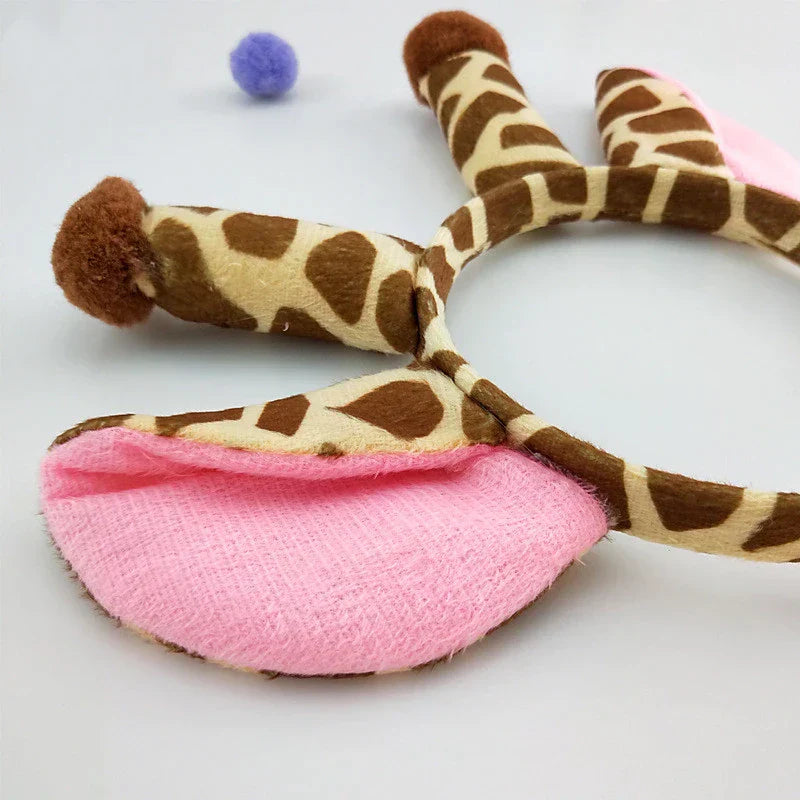 Lovely Giraffe Headband – Cute Plush Animal Horn Hair Hoop for Kids & Cosplay