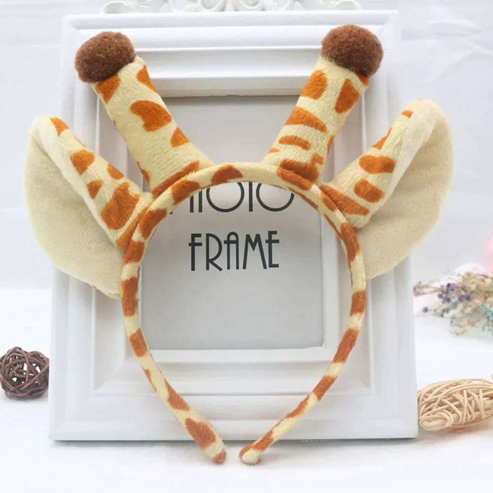 Lovely Giraffe Headband – Cute Plush Animal Horn Hair Hoop for Kids & Cosplay