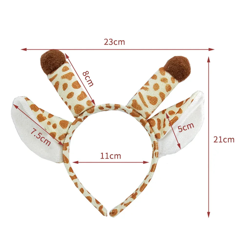 Lovely Giraffe Headband – Cute Plush Animal Horn Hair Hoop for Kids & Cosplay