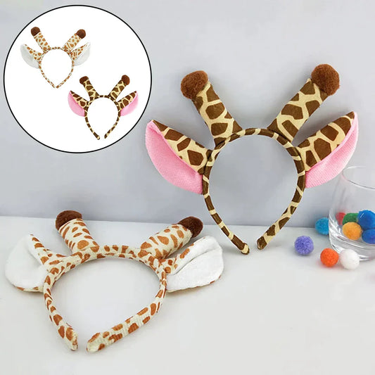 Lovely Giraffe Headband – Cute Plush Animal Horn Hair Hoop for Kids & Cosplay