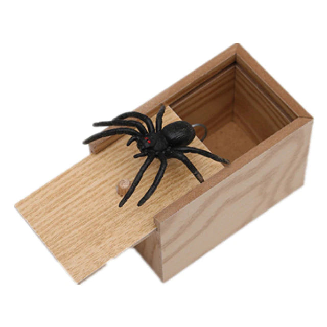 Wooden Spider Scare Box – Funny Prank Surprise Trick Toy