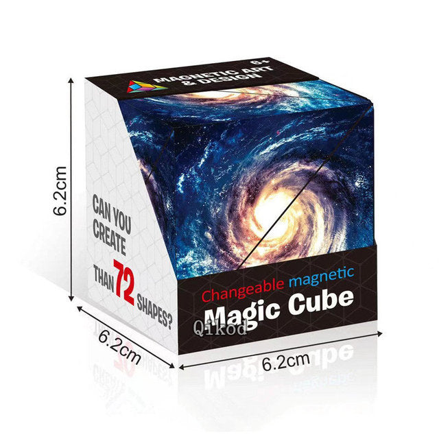 Geometric Magnetic Magic Cube – 3D Shape-Shifting Fidget Puzzle Toy | 70+ Shapes | Anti-Stress