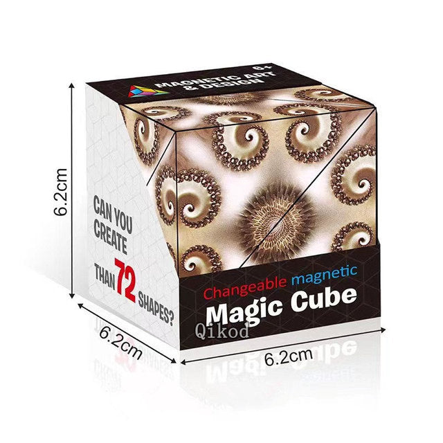 Geometric Magnetic Magic Cube – 3D Shape-Shifting Fidget Puzzle Toy | 70+ Shapes | Anti-Stress
