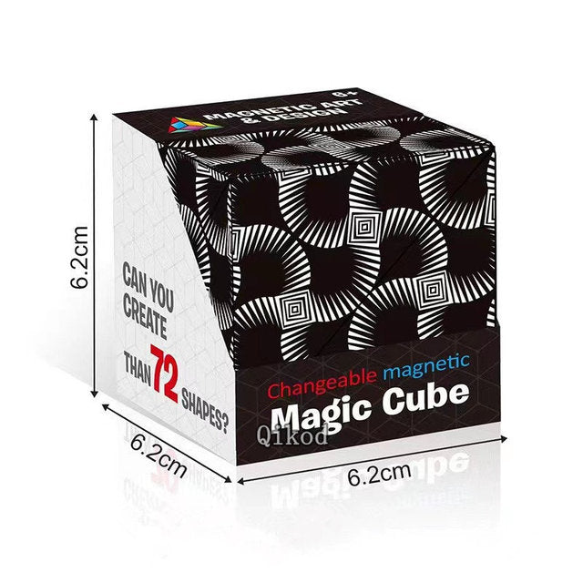 Geometric Magnetic Magic Cube – 3D Shape-Shifting Fidget Puzzle Toy | 70+ Shapes | Anti-Stress