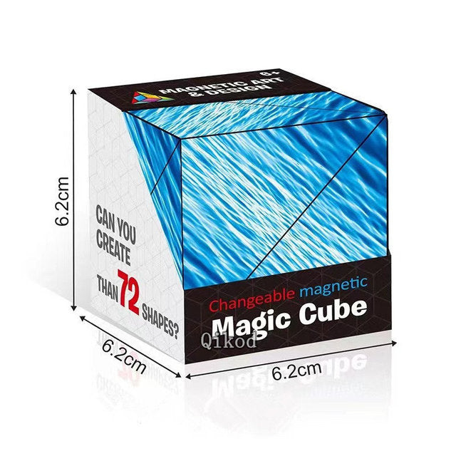 Geometric Magnetic Magic Cube – 3D Shape-Shifting Fidget Puzzle Toy | 70+ Shapes | Anti-Stress