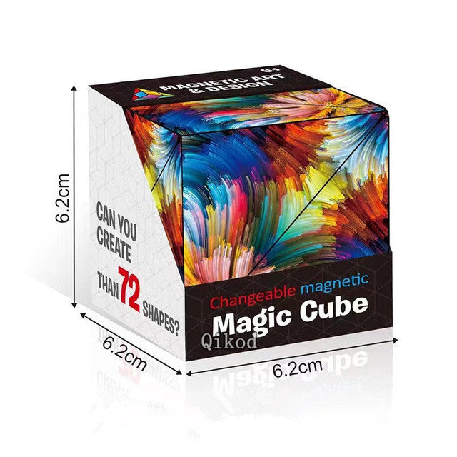 Geometric Magnetic Magic Cube – 3D Shape-Shifting Fidget Puzzle Toy | 70+ Shapes | Anti-Stress