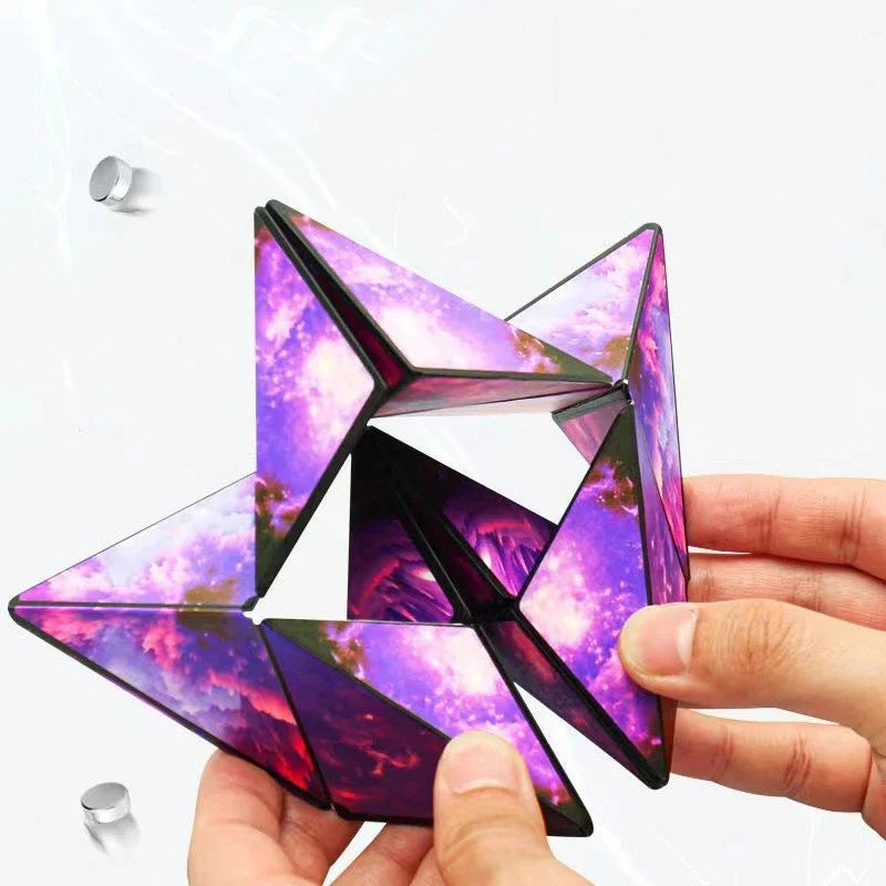 Geometric Magnetic Magic Cube – 3D Shape-Shifting Fidget Puzzle Toy | 70+ Shapes | Anti-Stress