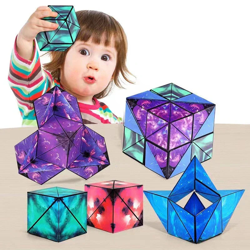 Geometric Magnetic Magic Cube – 3D Shape-Shifting Fidget Puzzle Toy | 70+ Shapes | Anti-Stress