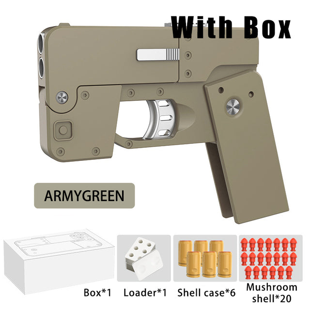 2-Burst Folding Rubber Toy Gun – Kids Gift & Party Accessory