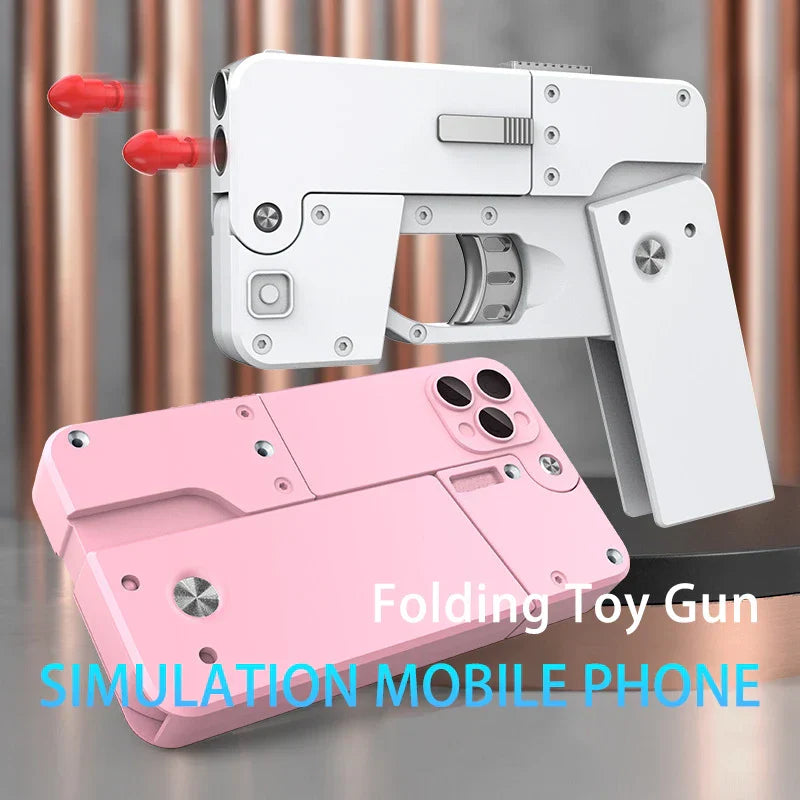 2-Burst Folding Rubber Toy Gun – Kids Gift & Party Accessory