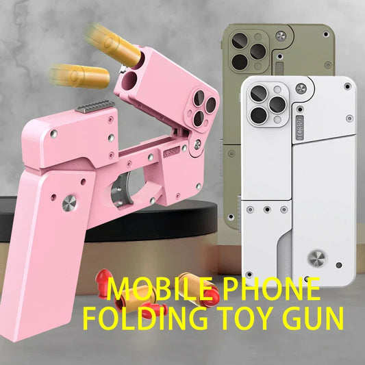 2-Burst Folding Rubber Toy Gun – Kids Gift & Party Accessory