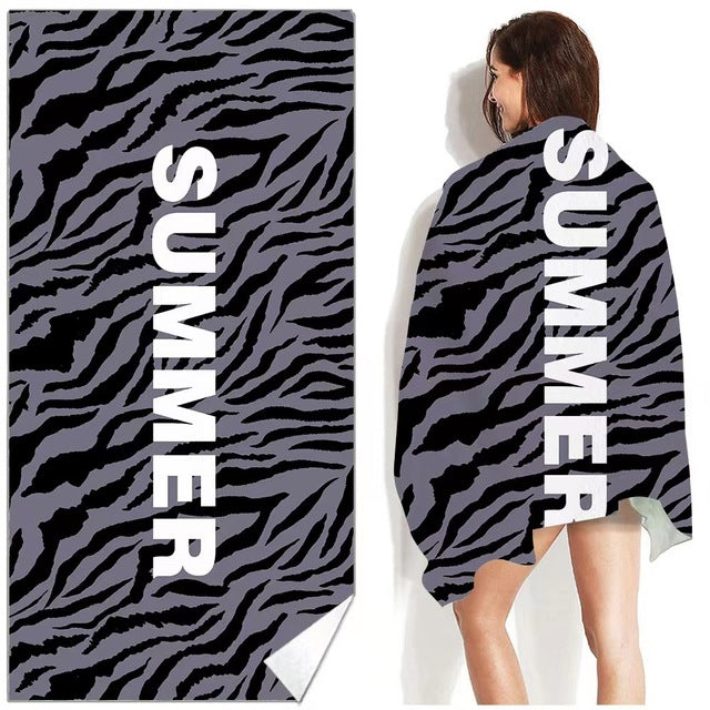 Soft Printed Beach Towel – Large Lightweight Microfibre Towel for Beach, Pool & Travel