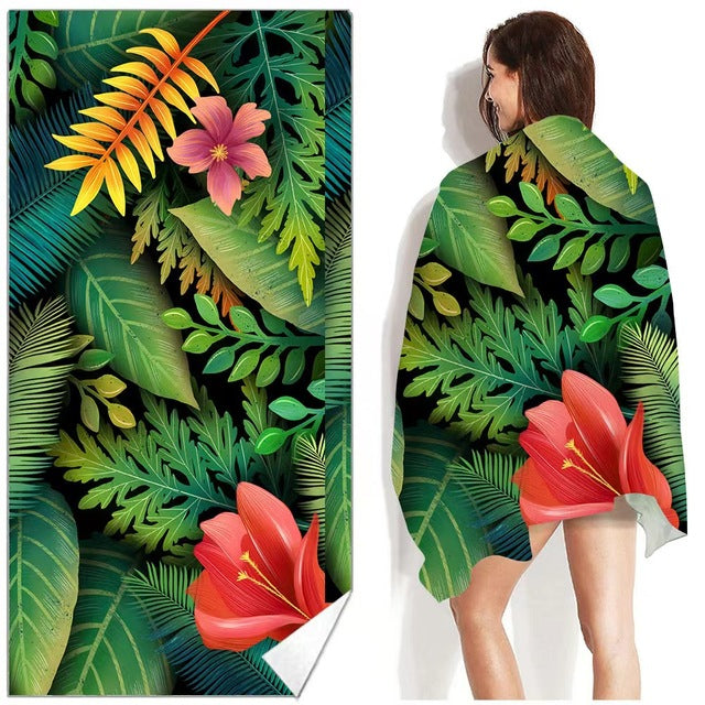 Soft Printed Beach Towel – Large Lightweight Microfibre Towel for Beach, Pool & Travel